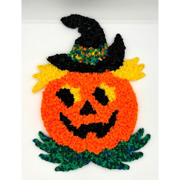 Halloween Popcorn Melt Jack O Lantern Witch Pumpkin Plast Kage USA Made 16" New - Picture 1 of 14